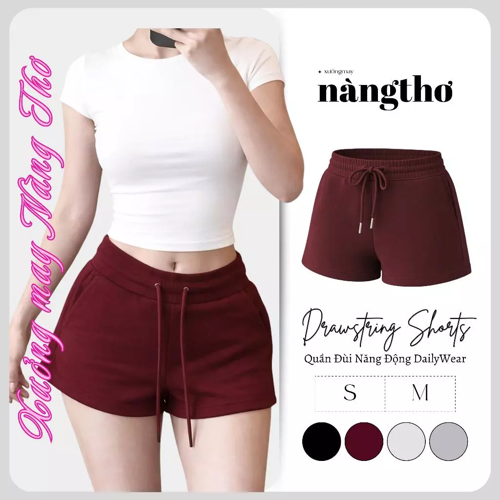 398 Drawstring Shorts-Quần Đùi Năng Động DailyWear Chất Nỉ Thoáng Mát