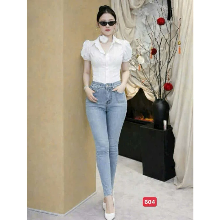 Quần Jean Nữ Lưng Cao, Quần Bò Nữ Mẫu Mới Kiểu Dáng Sang Chảnh Thời trang Chuẩn Hàng Shop Lady Fashion - QJN14