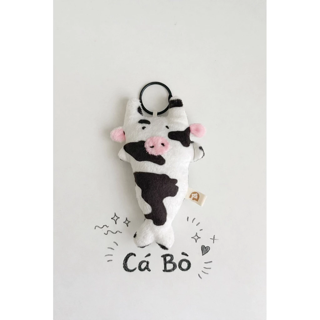 Móc Khoá Gấu Bông Đình May CÁ BÒ