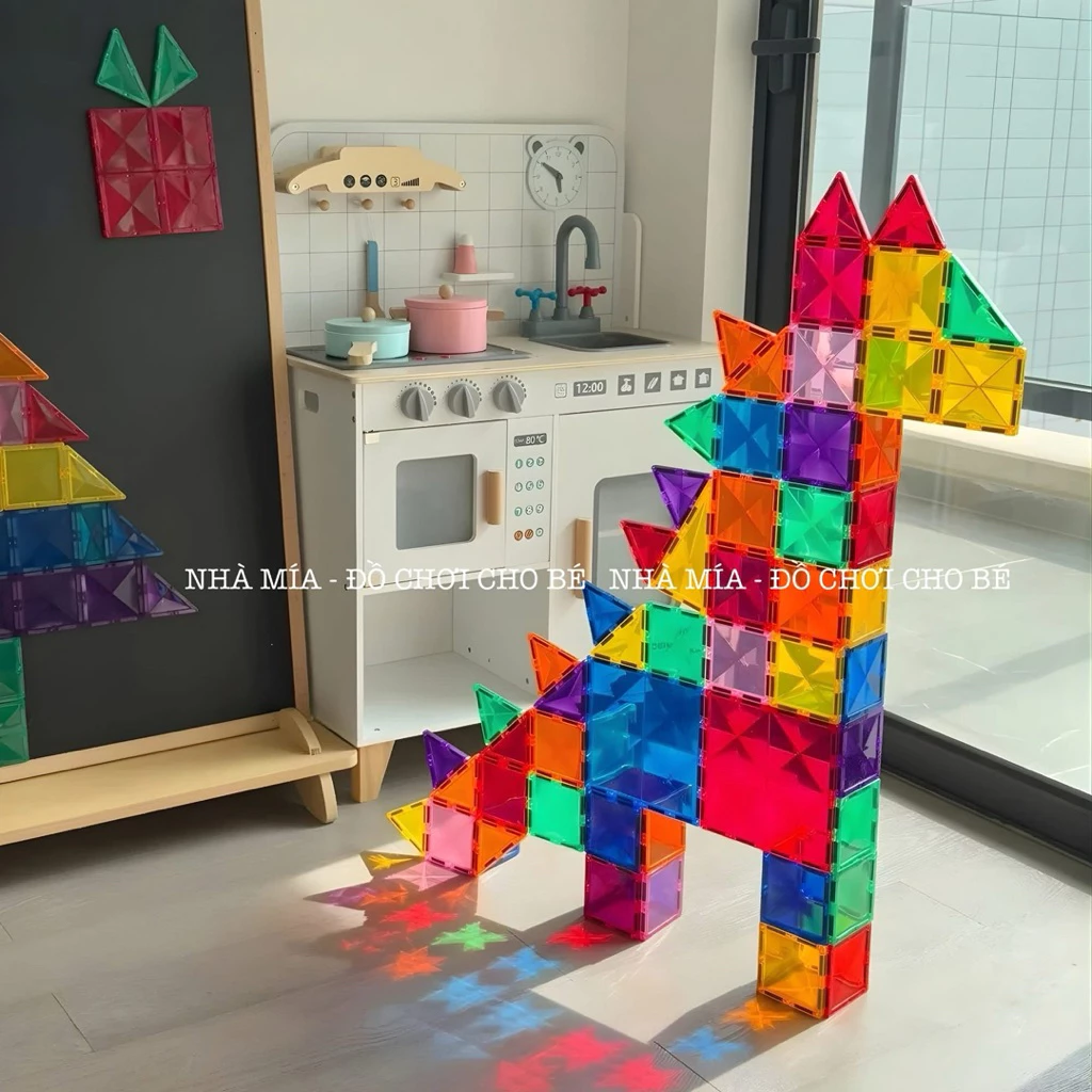 Bộ Xếp Hình Nam Châm 3D Cho Bé, Nam Châm Cầu Vồng, Đồ Chơi Trí Tuệ Lắp Ghép Sáng Tạo, Phát Triển Tư Duy, An Toàn Cho Trẻ