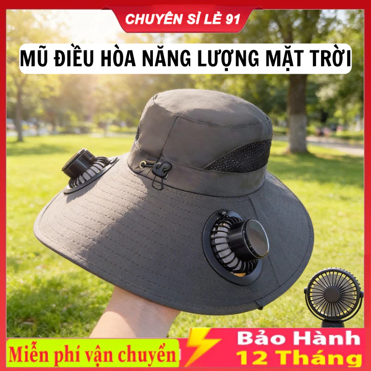 Mũ 2 Quạt Điều Hòa Năng Lượng Mặt Trời , Chống Nắng UV, Làm Mát Tức Thì, Đi Làm , Đi Câu Cá , Du Lịch Siêu Tiện Lợi