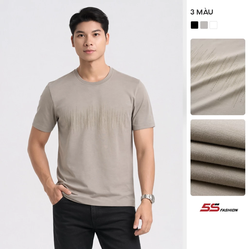[XẢ HÀNG ĐỢT CUỐI] Áo Thun Nam Ngắn Tay 5S FASHION Chất  COTTON SORONA GRAPHIC TEE M0ATS26039