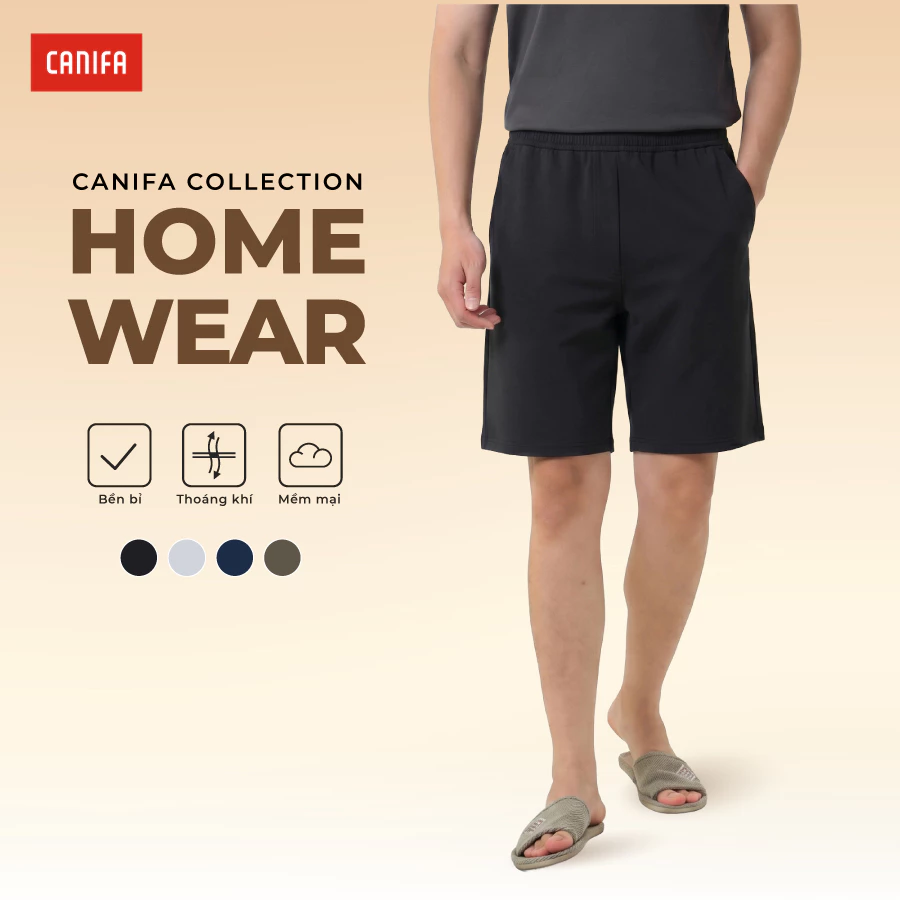 Quần short nam CANIFA mặc nhà dáng suông có chun PS26 8LB26A002