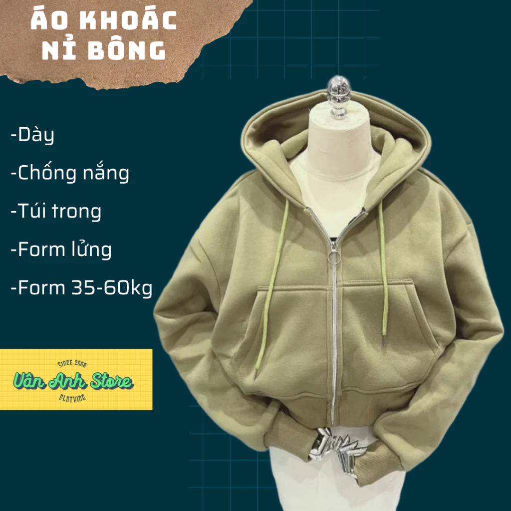 Áo Khoác Nỉ Form Lửng Nữ Bo Chun Dày Dặn, Áo Khoác Nữ Hai túi ngoài form 35-60kg mang đẹp phong cách đơn giản dễ thương