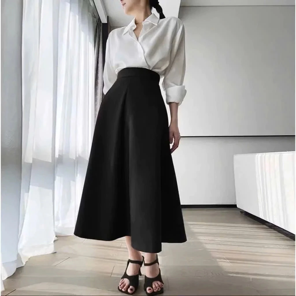 Chân váy MIDI . Chân váy dáng dài Cho bé Gái Cấp 2. Cấp 3. Công Sở ( Có túi )