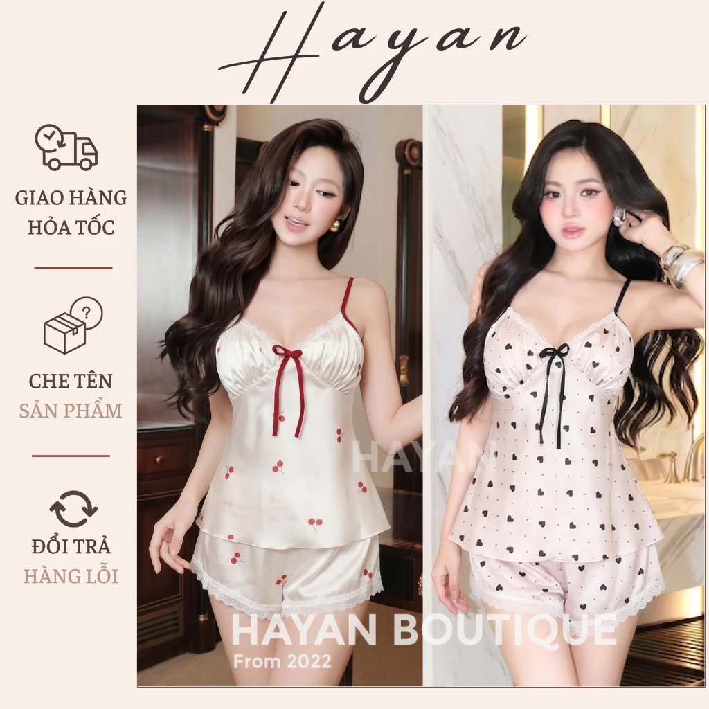 BN2 Bộ ngủ sexy 2s hoạ tiết nơ xinh kèm ĐỆM LÓT set đồ lụa hách dáng quyến rũ BN2 MÚT