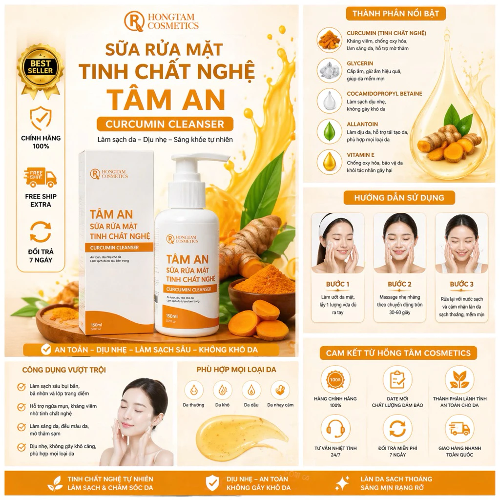 Sữa Rửa Mặt Tâm An Mul Rose Chính Hãng Làm Sạch Dịu Nhẹ Da 150ml