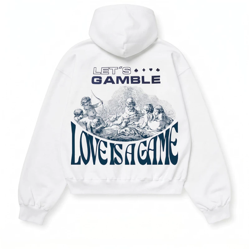 Áo Hoodie Zip In Hình LET’S GAMBLE Form Rộng Unisex – Nỉ Bông Dày Streetwear Vintage ( có túi trong )