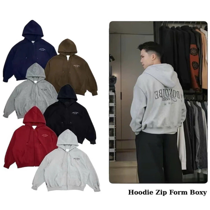 Áo Hoodie Zip Nam Nữ Cao Cấp Form Rộng In Chữ Lưng Vải Dày Mịn ( có túi trong )