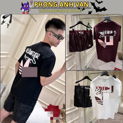 Bộ Quần Áo Nam Mùa Hè Chất Cải Cotton Cao Cấp - Bộ Cộc Hè Nam Nữ In Nổi Hình Lưng Phối Quần Gios Siêu Đẹp