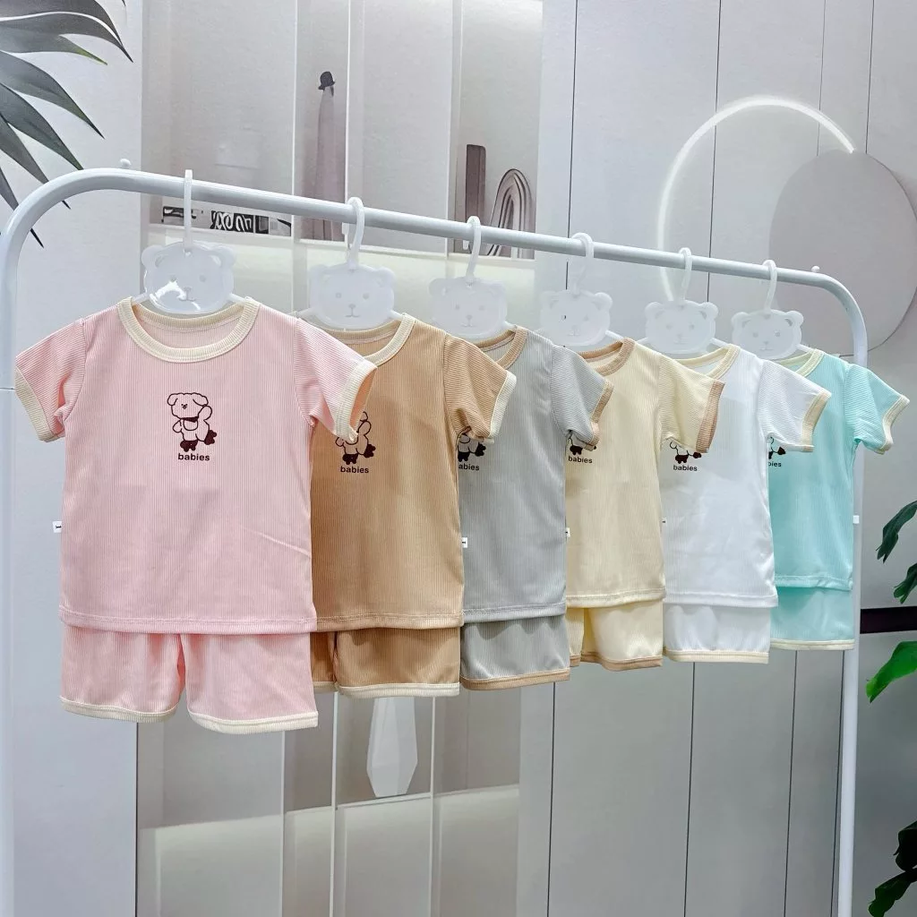 Comboo 3 bộ quần áo cộc tăm lạnh happy babies cho bé