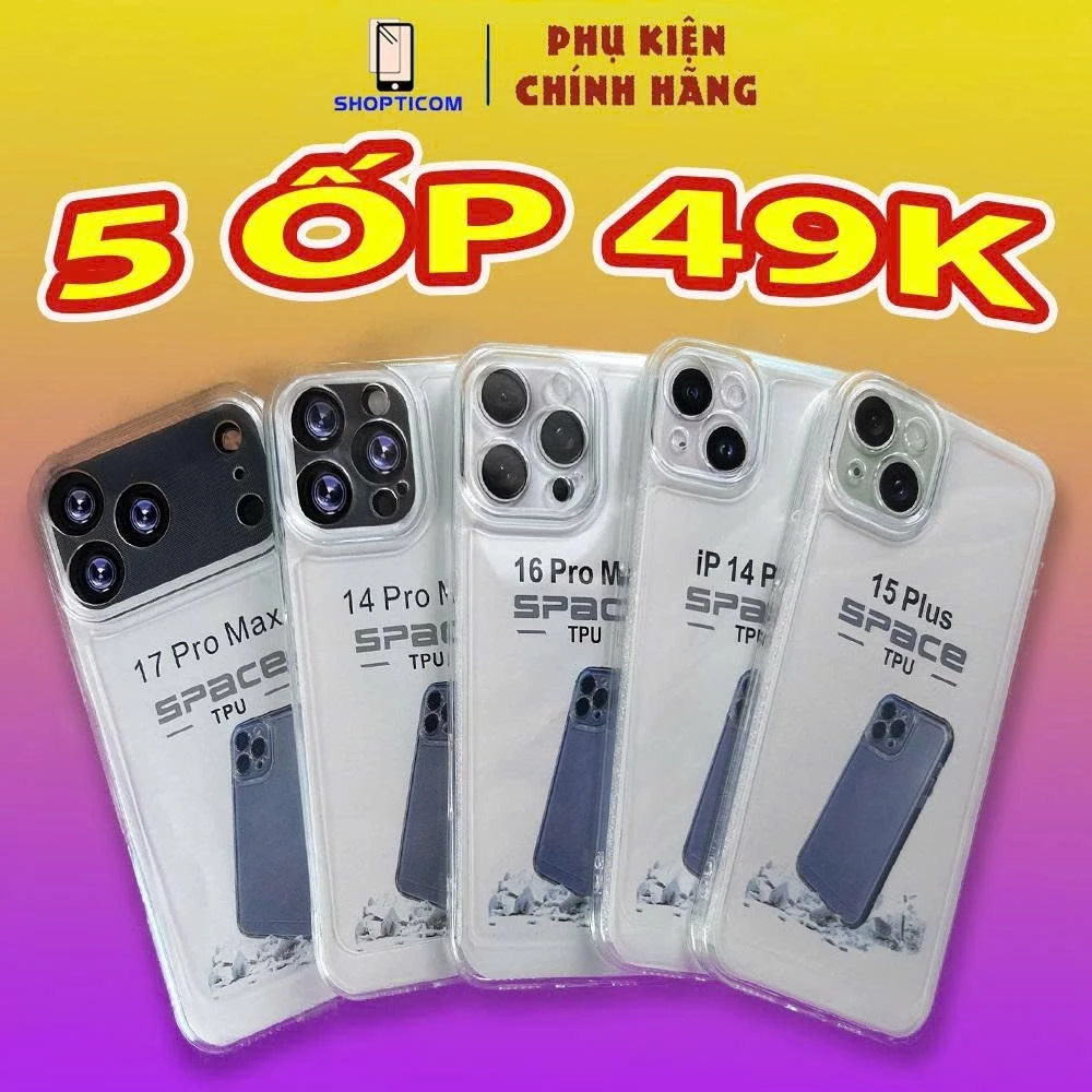 [COMBO 5 CÁI] Ốp Lưng iPhone S P Trong Suốt Space - Chống Sốc, Bảo Vệ Camera Toàn Diện