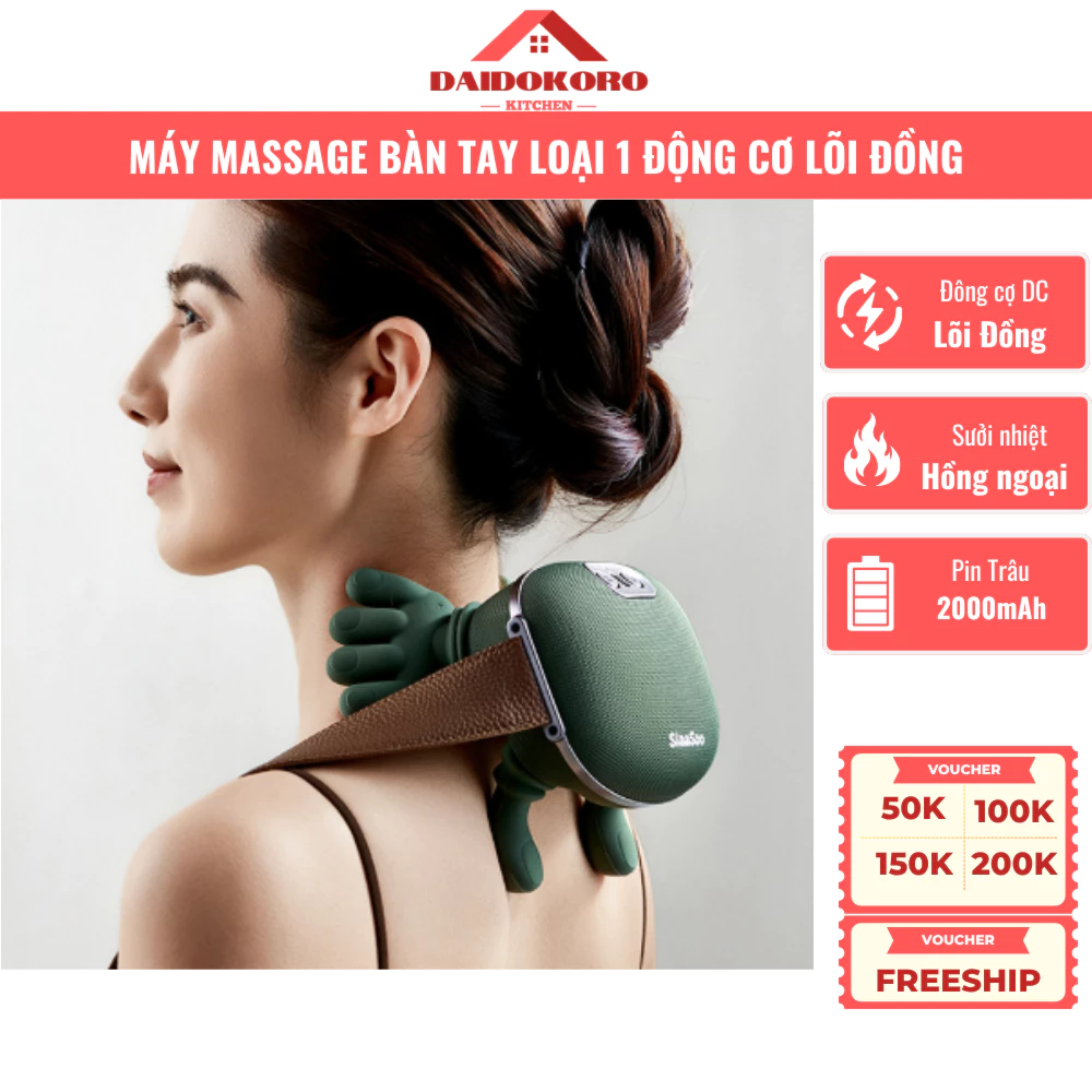 Máy Massage Mô Phỏng Bàn Tay [HÀNG LOẠI 1], Động Cơ Lõi Đồng, Pin Khỏe 2000mAh, Cam Kết Chất Lượng