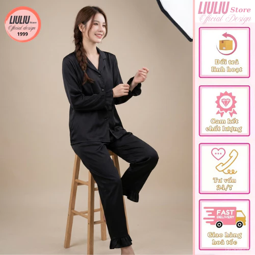 💎 Bộ Lụa Xước Bèo Tiểu Thư ✨ Đồ Ngủ Nữ Tính Dịu Dàng, Form Xinh, Chất Lụa Mịn