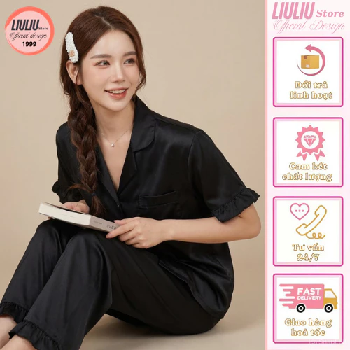 ✨ Bộ Đồ Lụa Xước Bèo Điệu Cao Cấp 🌷 Nữ Tính, Mặc Nhà Sang Trọng Thoải Mái