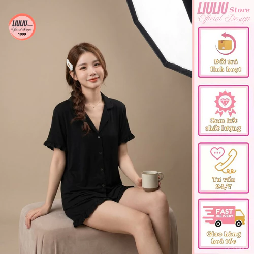 💖 Bộ Lụa Xước Bèo Điệu Nữ Tính 🎀 Set Đồ Ngủ Lụa Mềm Mát, Tiểu Thư Dịu Dàng