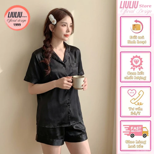 🌸 Bộ Đồ Lụa Xước Satin 🌸 Mặc Nhà / Đi Chơi Đều Đẹp 💃 Chất Lụa Cao Cấp