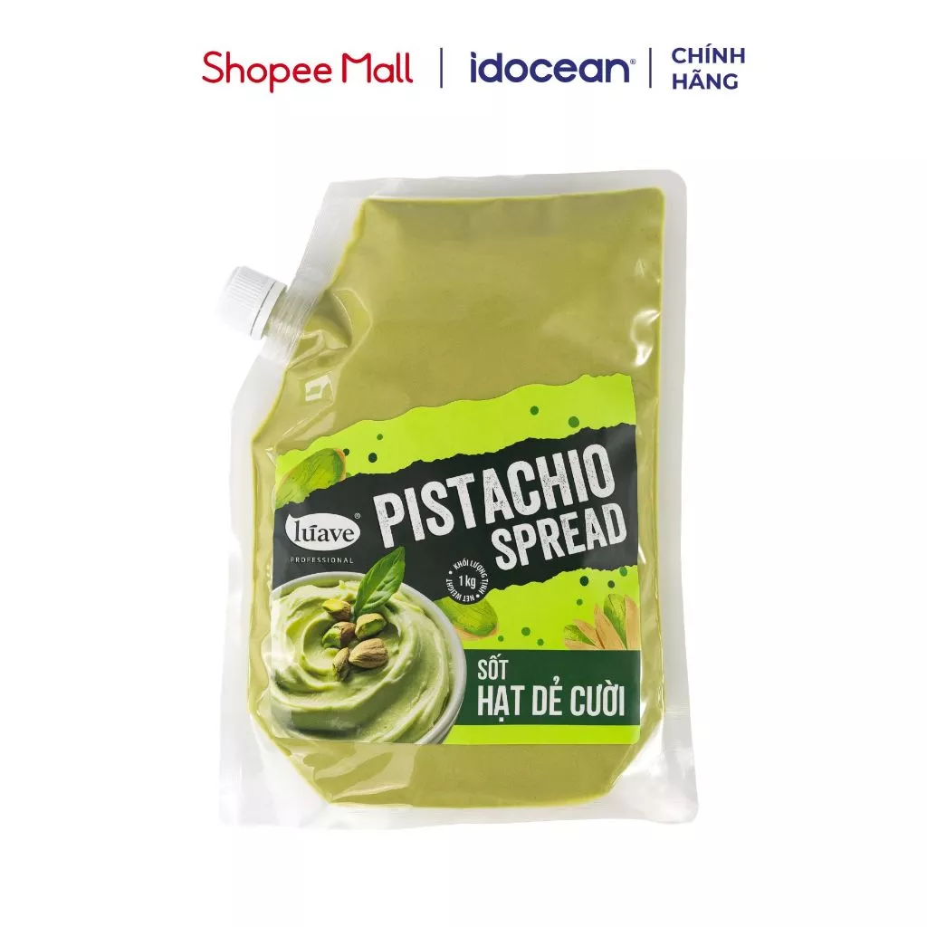 Sốt Hạt Dẻ Cười 1kg Lúave (Pitaschio Spread), dùng pha chế thức uống, làm bánh, hương vị béo bùi