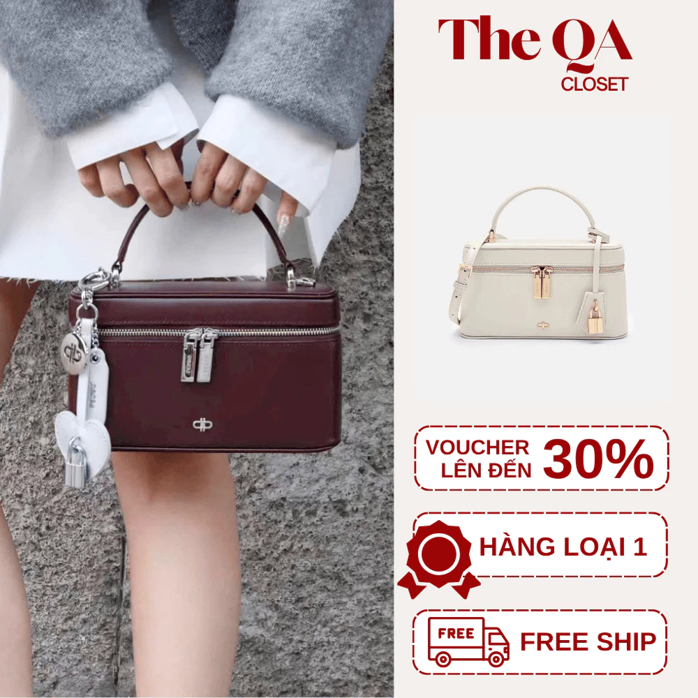 [VOUCHER GIẢM 30K] Túi Xách Nữ, Túi Cốp Dáng Hộp Sang Trọng Dây Đeo Xích Tháo Rời Size 20.5cm Hàng Loại 1