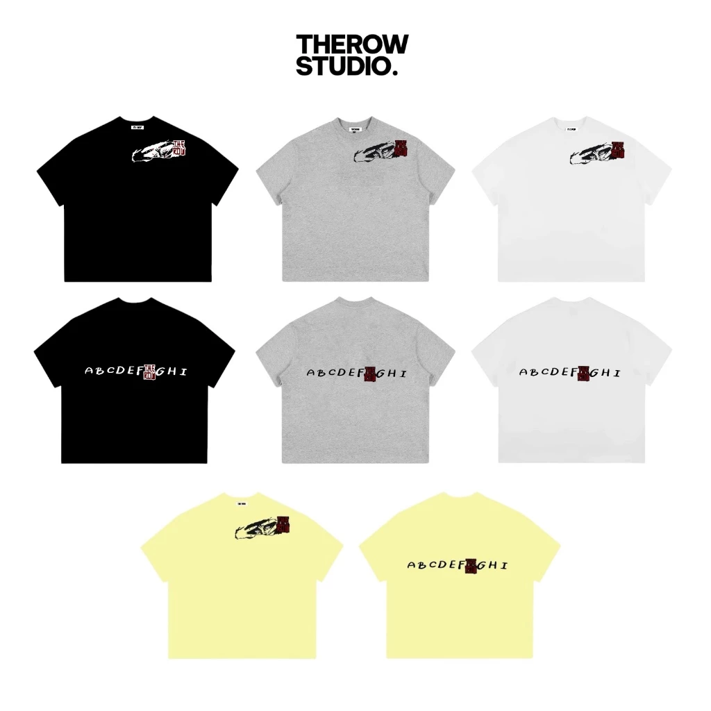 [MỚI] TR8 THEROW Áo Thun Boxy Local Brand Tay Ngắn Cotton 250gsm "ABCD" Áo Phông Forrm Rộng Kiểu Đẹp Unisex Nam Nữ Hè