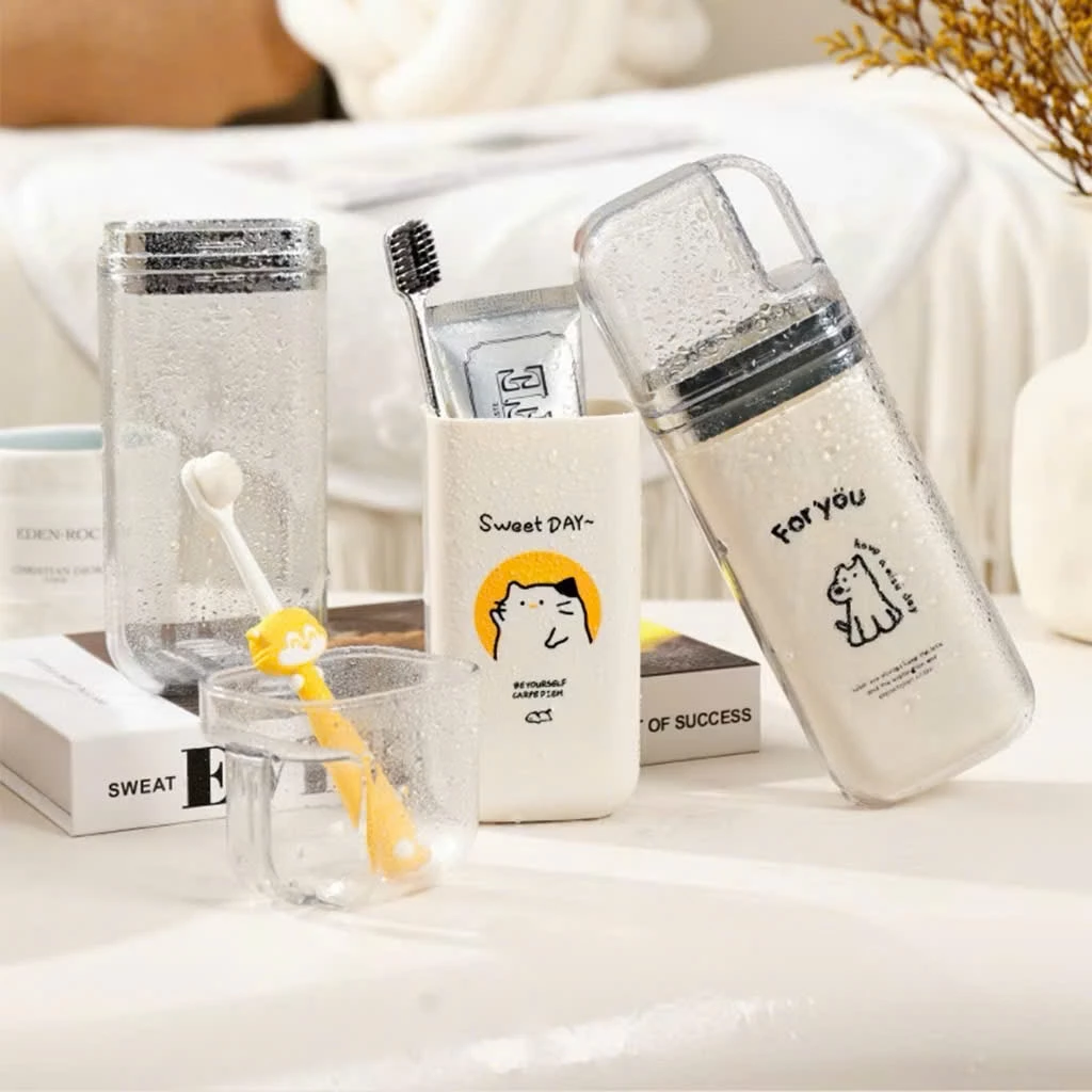 Hộp đựng kem đánh răng du lịch,bộ cốc đánh răng du lịch nhỏ gọn tiện lợi cầm tay mang đi