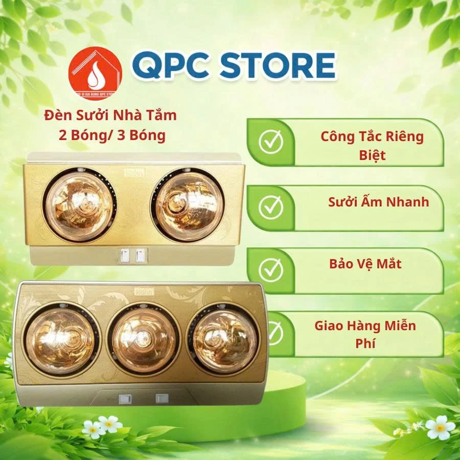 Đèn Sưởi Nhà Tắm Kottmann 2 Bóng Và 3 Bóng Nóng Siêu Nhanh, Chống Ẩm, Cách Điện, Chống Cháy Nổ