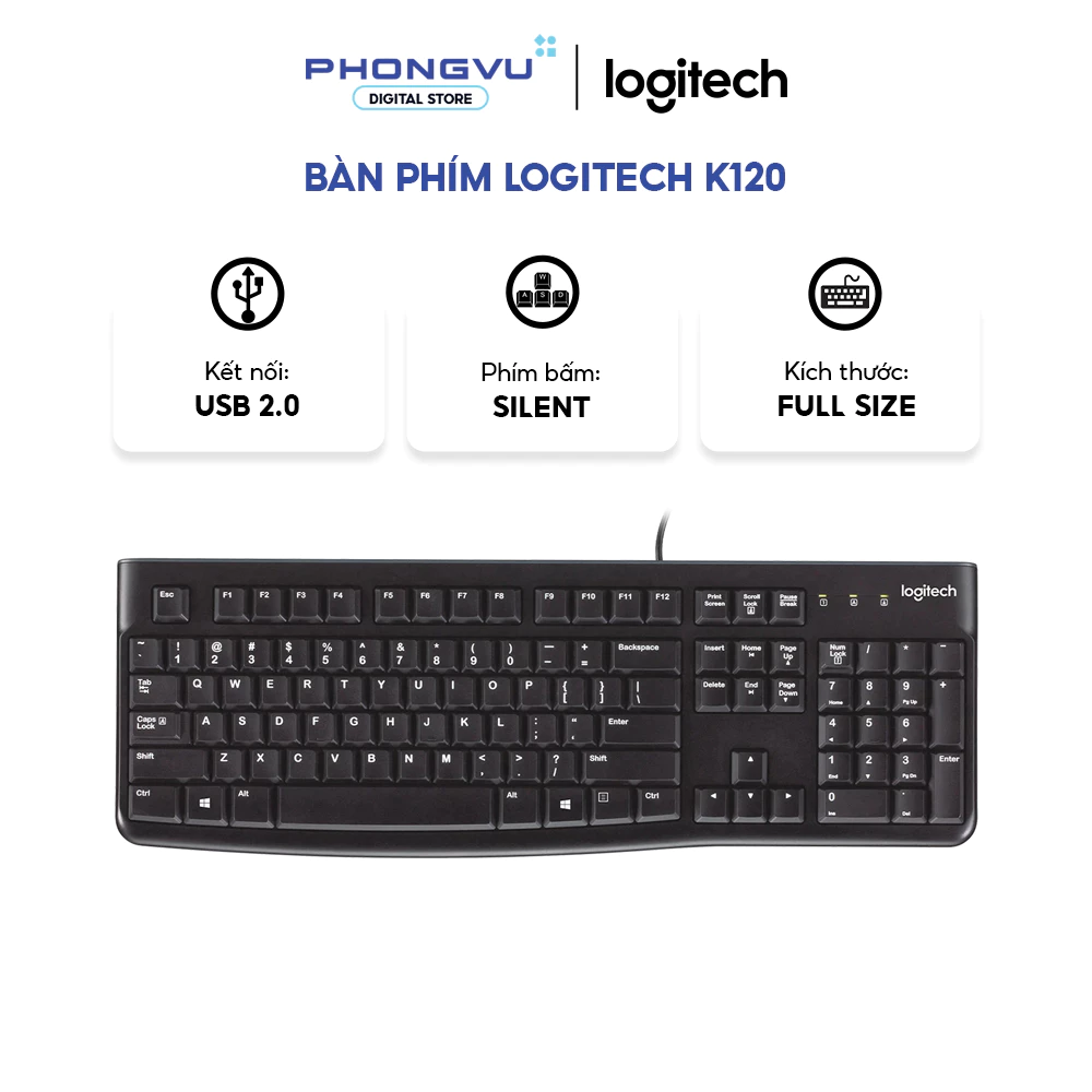 Bàn phím Logitech K120 - Bảo hành 36 tháng