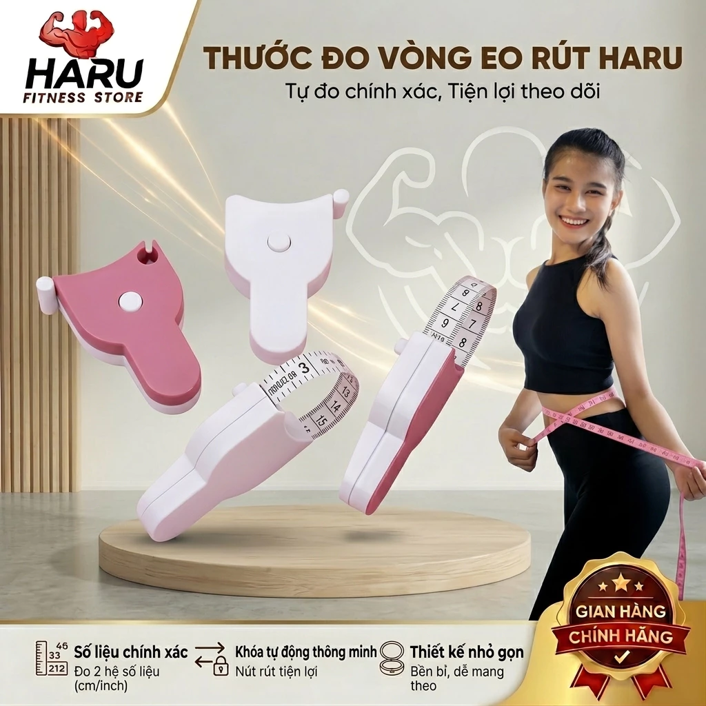[DÂY TỰ RÚT] Thước Đo Vòng Eo, Bụng HARU HR58 (1.5m) - Y-Shape Chính Xác