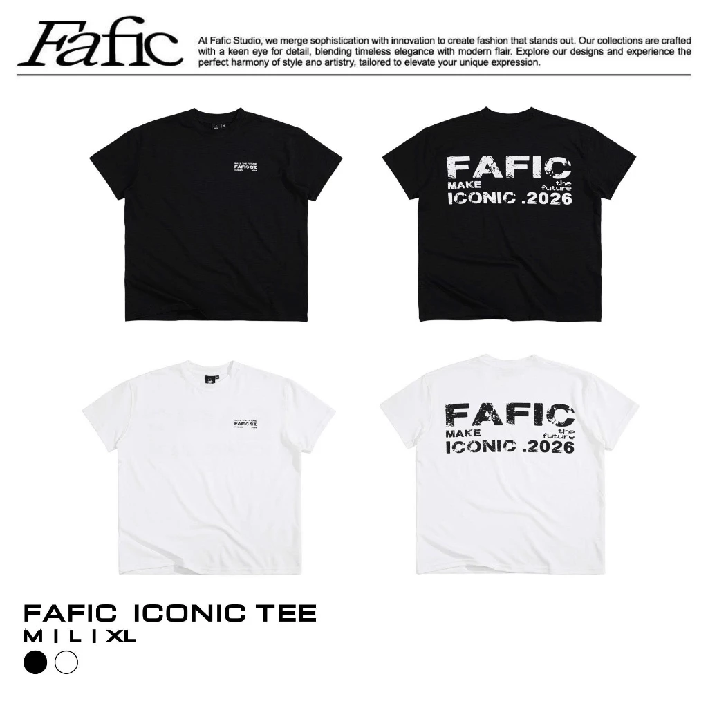 Áo thun Boxy cổ tròn tay ngắn FAFIC ICONIC vải MỎNG XƯỚC mùa hè nam nữ unisex local brand