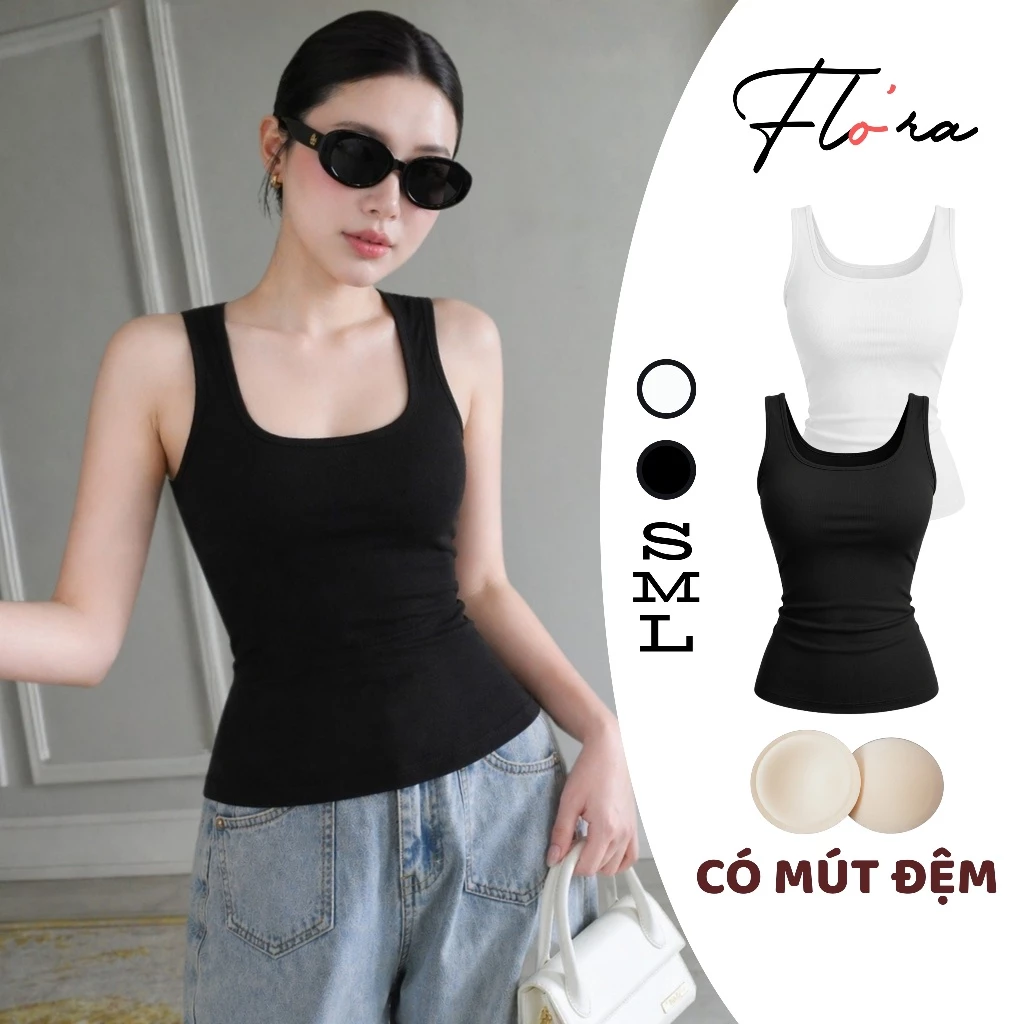 [KÈM MÚT] Áo SÁT NÁCH CỔ VUÔNG BORIP LỤA Ôm Body Dáng Dài DD21, Áo 2D Thun Nữ Mềm Mát Flo'ra