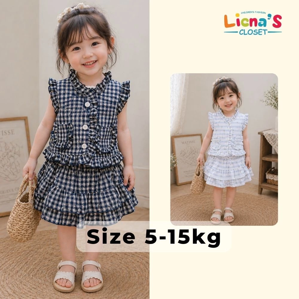 Set Gile Bé Gái  Nhà Liena's Closet Thiết Kế Xinh Xắn 2 Màu Dễ Lựa Chọn Phù Hợp Cho Bé