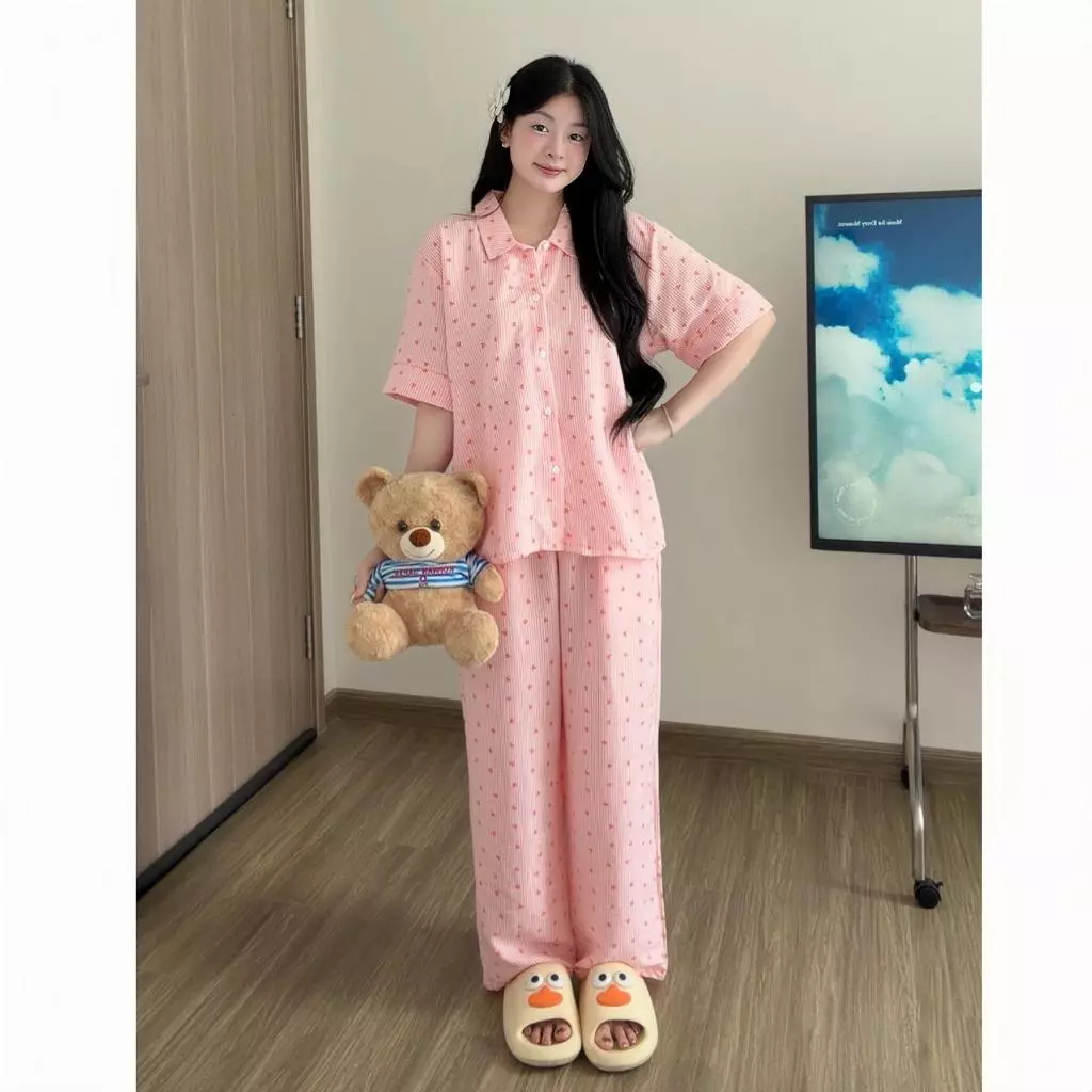 Kozoda Bộ Ngủ Kiểu Nữ BN75 Chất Cotton Form Rộng Ngắn Tay Họa Tiết Hoạt Hình Dễ Thương Cute Mặc Ở Nhà Đi Chơi Thoải Mái