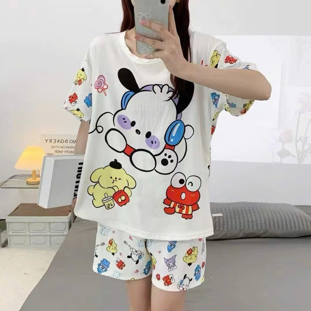 Set Đồ Bộ Đùi Mặc Nhà Thời Trang Alibama, Đồ Bộ Ngắn Áo Thun Ngắn Tay, Quần Đùi thoáng mát không bí