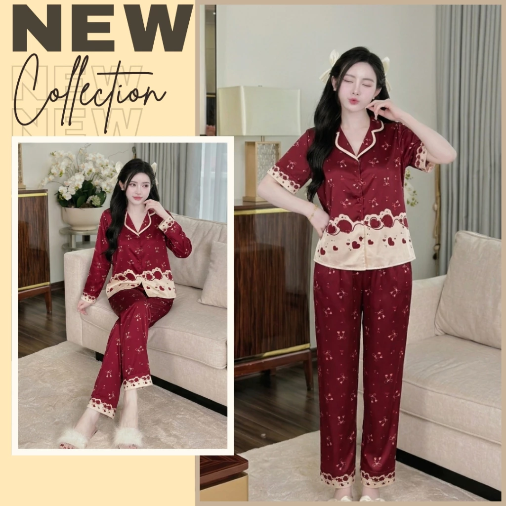 Đồ bộ mặc nhà , bộ pijama  Zviet chất liệu Lụa mềm mịn ,mặc mát kiểu dáng nhẹ nhàng ,thanh lịch- A77