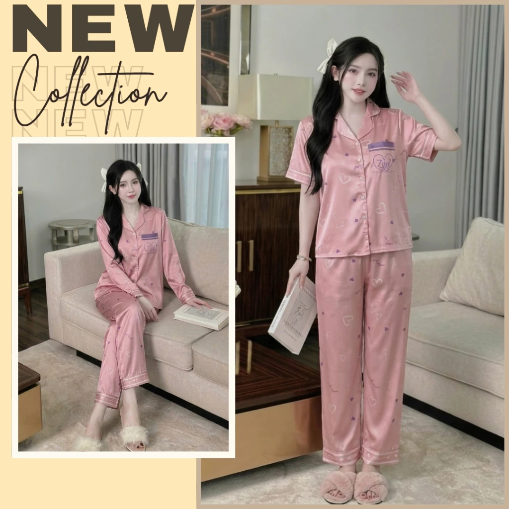 Đồ bộ mặc nhà , bộ pijama  Zviet chất liệu Lụa mềm mịn ,mặc mát kiểu dáng nhẹ nhàng ,thanh lịch- A73