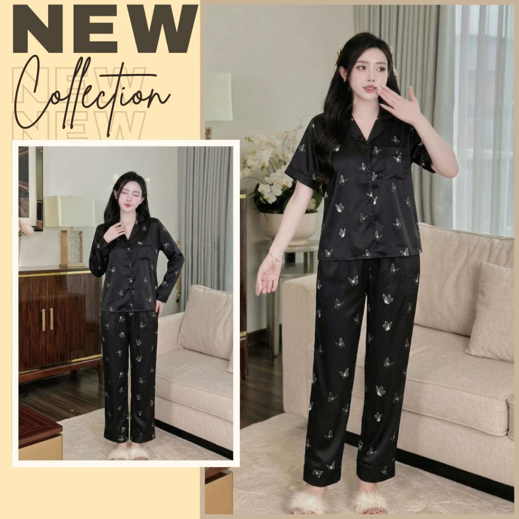 Đồ bộ mặc nhà , bộ pijama  Zviet chất liệu Lụa mềm mịn ,mặc mát kiểu dáng nhẹ nhàng ,thanh lịch- A81