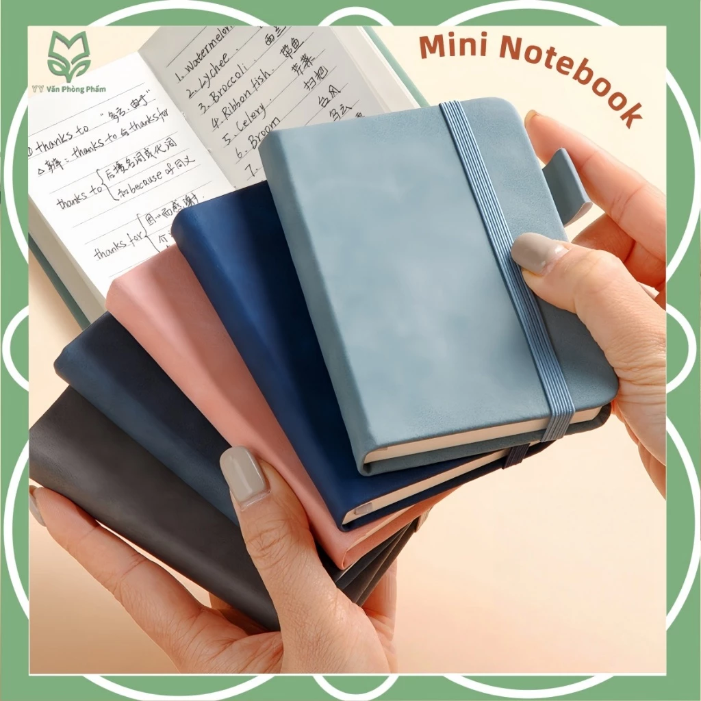 Sổ tay da mini – A7, 200 trang, sổ kế hoạch cao cấp, nhiều màu sắc lựa chọn.