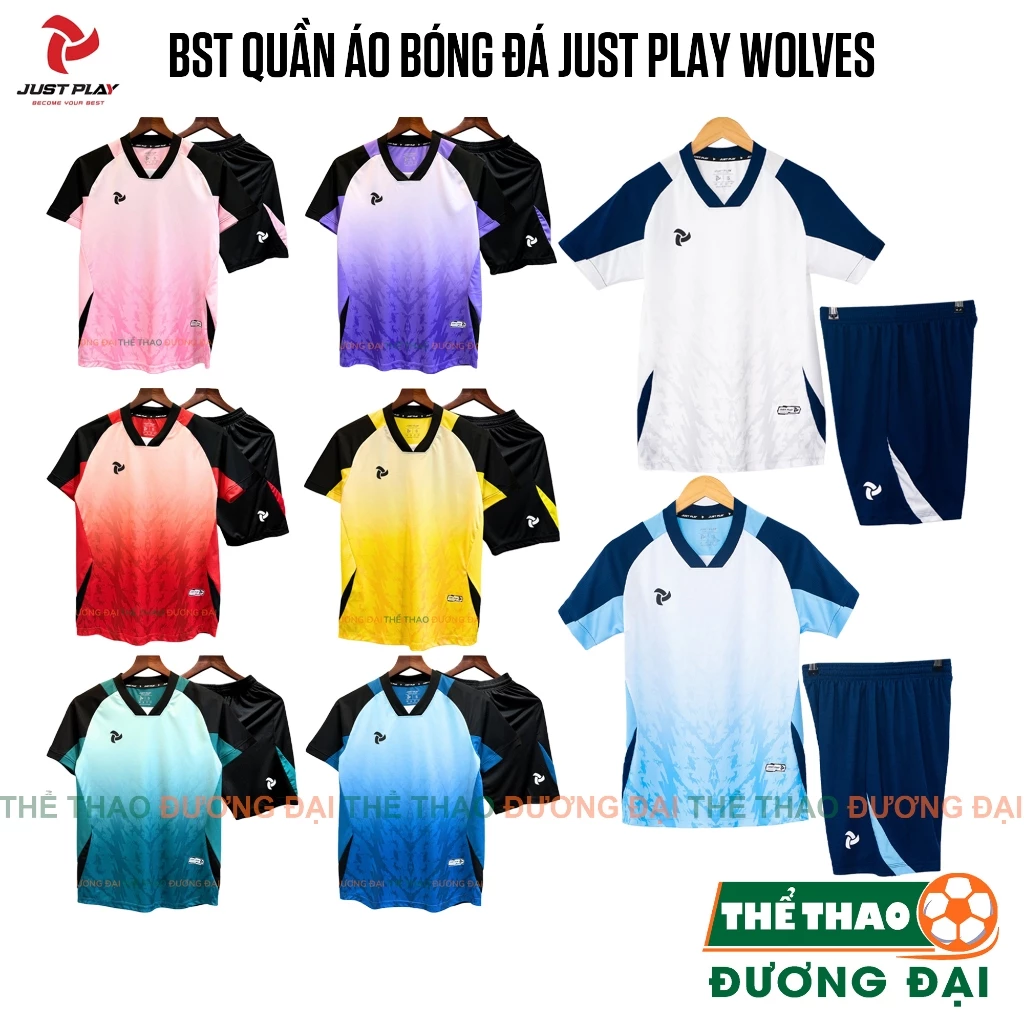 BST Quần Áo Bóng Đá Just Play Wolves Thun Mè J-Cool Thoáng Khí Thể Thao Đương Đại