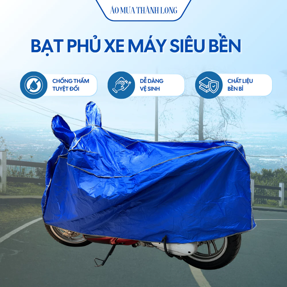 Bạt phủ xe máy vải dù chống rách cao cấp chống nắng mưa che kín xe phù hợp nhiều dòng xe