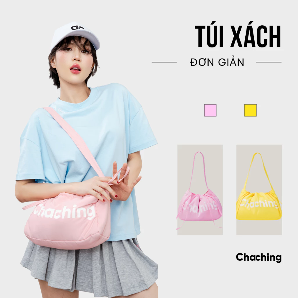 Túi Đeo Vai Nữ Lucky Bag Có Khóa Nam Châm ChaChing, Túi Xách Đeo Vai Nữ Có Khóa Nam Châm Và Dây Rút Nhiều Màu Tiện Lợi