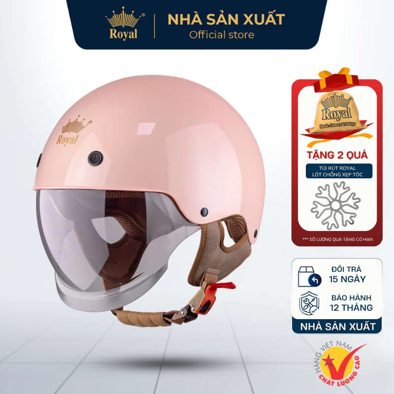 Mũ Bảo Hiểm Nửa Đầu Royal M239 Chính Hãng Kính Âm Chống UV Chắn Gió, Lót Kháng Khuẩn Tháo Rời, Nam Nữ Đi Xe Máy đang được đối chiếu cho người mua tại Việt Nam