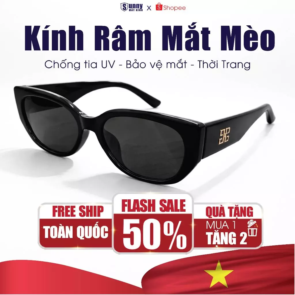 Kính Râm Nữ Thời Trang Chống  Tia UV SUNNY MẮT KÍNH Chất Liệu Nhựa Cao Cấp Phụ Kiện Thời Trang Cao Cấp