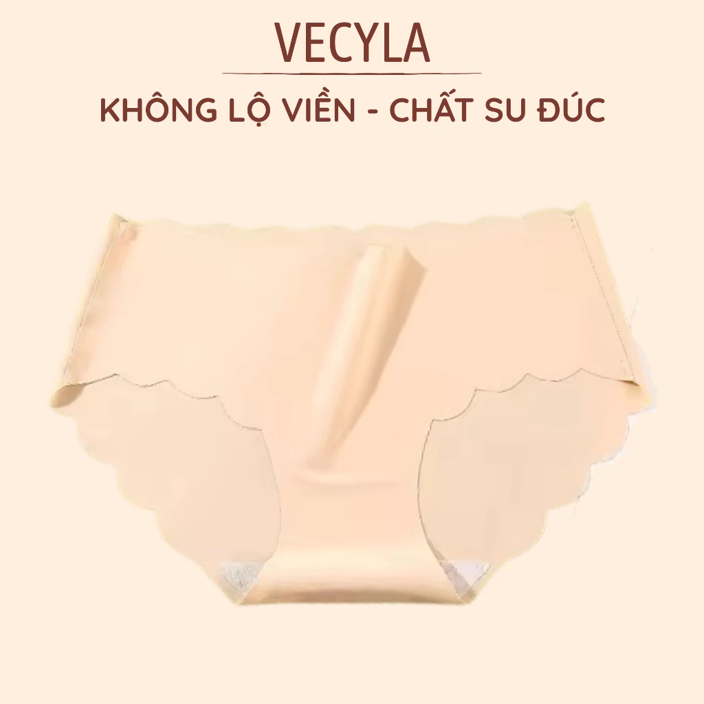Quần chip nữ VECYLA, quần lót nữ đúc su không đường may viền sóng Q 896