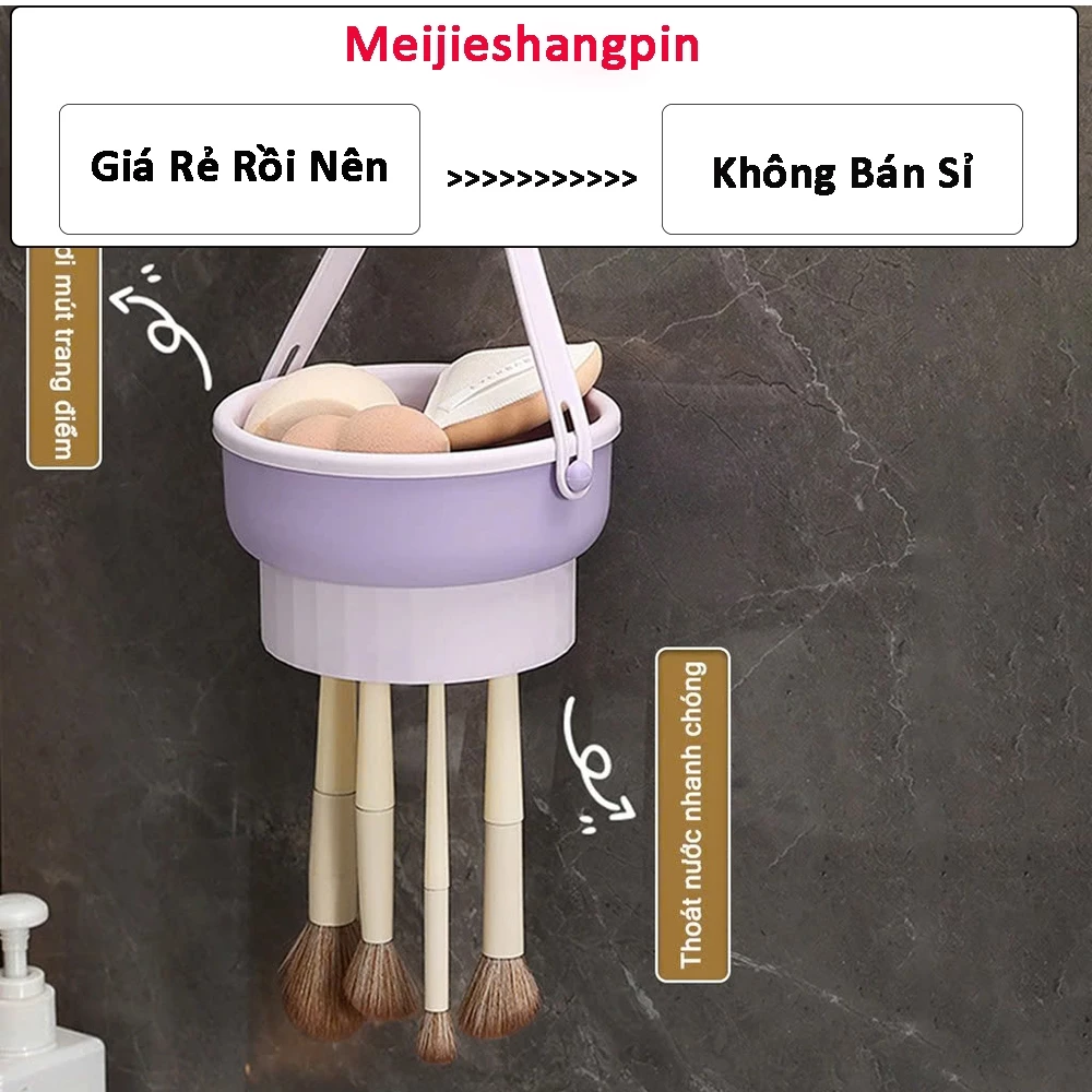 Chậu Rửa Cọ Silicon Gấp Gọn Kèm Giá Treo Phơi Cọ - Dụng Cụ Vệ Sinh Miếng Mút Và Cọ Trang Điểm Chuyên Dụng