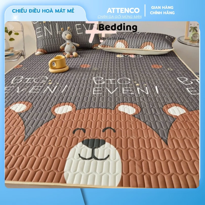 Chiếu Điều Hòa 4 mùa cotton mát mẻ tặng 2 vỏ gối đầu cùng bộ size rộng 1m2;1m6;1m8;2m2 dài 2m chun cố định 4 góc