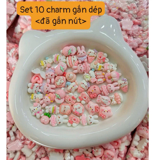 CHARM Gắn Dép Sục – Combo Mix Ngẫu Nhiên 10 Chiếc, Gắn Dép Siêu Xinh <Đã Gắn Nút>