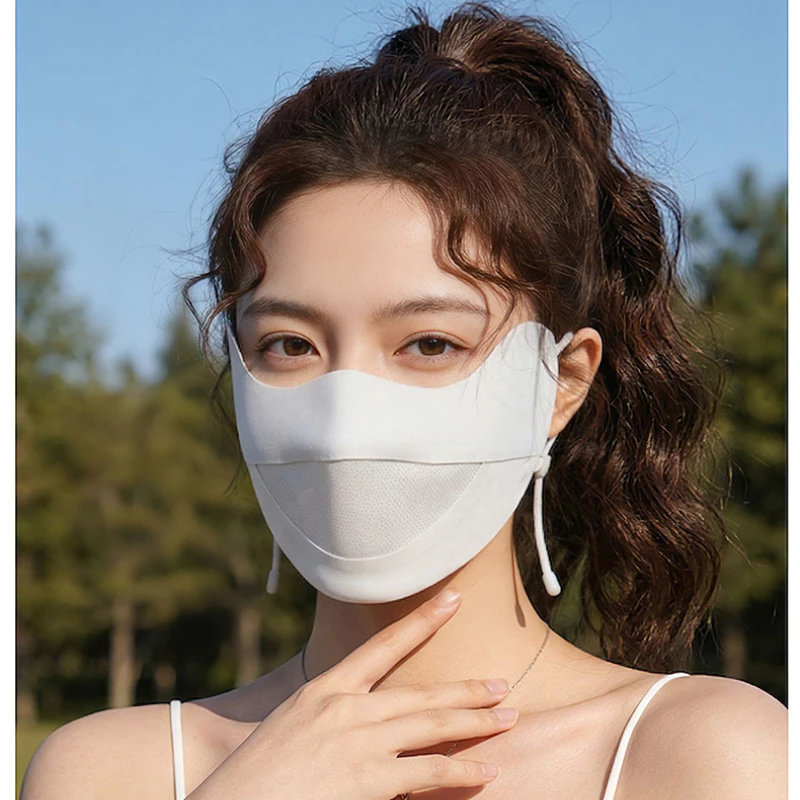 Khẩu trang chống nắng tia UV  toàn mặt chất lụa băng mịn mát thoáng khí dáng ôm mặt V-line chống nắng tốt