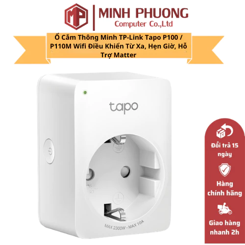 Ổ Cắm Thông Minh TP-Link Tapo P100 / P110M Wifi Điều Khiển Từ Xa, Hẹn Giờ, Hỗ Trợ Matter