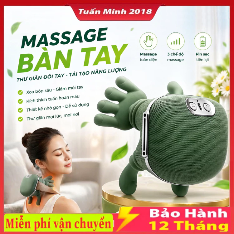 Máy Massage Cổ Vai Gáy Công Nghệ Mô Phỏng Bàn Tay – Pin 2000mAh – Massage Thư Giãn Giảm Stress