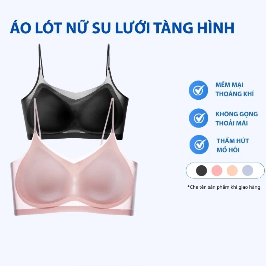 Áo Ngực Thể Thao Bằng Lụa Lạnh Siêu Mỏng Nhẹ Không Gọng Thép Không Đường May Thoải Mái Mùa Hè Cho Nữ ALS16
